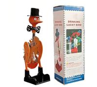 Novelty Drinking Water Bird Toy, Perpetual Motion Bobbing Glass Ducks Desk Decors, non Stop Glass Duck Creative Toys, Educational Science Ornament & Fun Prank Toy (Orange)