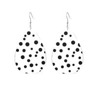 Novelty Earring Black And White Polka Dot Leather Earrings Decorative Women Earring for Decorations Anniversary Mother’s Day