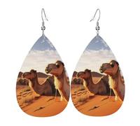 Novelty Earring For Women Camels Rest Desert Leather Teardrop Earrings Lightweight Women Earring for Ladies Anniversary Decorations