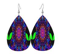 Novelty Earring For Women Rainbow Splatter Space Alien Third Eye Leather Earrings Decorative Drop Leather Earrings For Decorations Mother’S Day Ladies