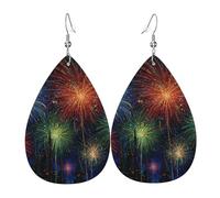 Novelty Earring For Women Splendid Fireworks Drop Leather Earrings Decorative Leather Earrings For Anniversary Party Mother’S Day