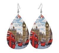 Novelty Earring London Leather Dangle Drop Earrings Decorative Leather Earrings For Party Anniversary Ladies