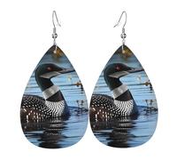 Novelty Earring Loon Birds Leather Earrings Decorative Leather Dangle Drop Earrings For Anniversary Party Decorations