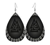 Novelty Earring Odin Viking Norse Pagan Mythology Symbol Drop Earrings Lightweight Leather Earrings For Anniversary Decorations Ladies