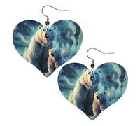 Novelty Earring White Bears Northern Light Leather Teardrop Earrings Vintage Drop Earrings For Party Ladies Decorations