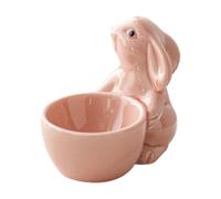 Novelty Egg Cups, Cute Bunny Shape Ceramic Breakfast Egg Holder, Easy Clean, Easy Clean Eggs Tableware Storage, Stoneware Dinnerwa for Living Room, Study Room, Bookshelf, Balcony, Bedroom