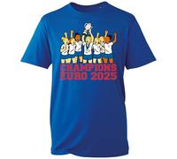 Novelty England Trophy Europe Champions T-Shirt, Funny Women Euro 2025 Football Tournament Celebration Graphic Shirt, Gift Unisex Tee Top (Royal, 4XL Years)