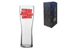 Novelty Engraved/Printed Aspen Pint Cider Beer Glass - One Beer Two Beer Three Beer Floor - Red