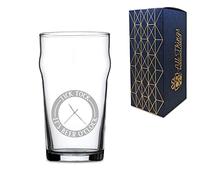 Novelty Engraved/Printed Nonic Beer Cider Pint Glass - Tick Tock, It's Beer O'Clock - Engraved