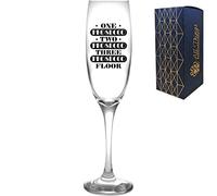 Novelty Engraved/Printed Prosecco Flute - One Prosecco Two Prosecco Three Prosecco Floor - Black with Message