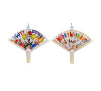 Novelty Fan Birthday Candle | 2-Pack Fan Shaped Surprise Candle | Magic Relighting Candles for Kids | Automatic Unfolding Fan Birthday Wishing Candles for Cake | Unique Birthday Cake Candle Decor