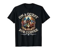 Novelty Fantasy RPG Character Quest T for Coffee Lover T-Shirt, Men, Black, 6X-Large
