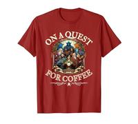 Novelty Fantasy RPG Character Quest T for Coffee Lover T-Shirt, Men, Cranberry Red, X-Large