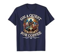 Novelty Fantasy RPG Character Quest T for Coffee Lover T-Shirt, Men, Navy Blue, XX-Large
