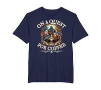Novelty Fantasy RPG Character Quest T for Coffee Lover T-Shirt, Men's Big and Tall, Navy Blue, 3X Tall