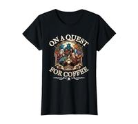 Novelty Fantasy RPG Character Quest T for Coffee Lover T-Shirt, Women, Black, XX-Large
