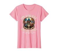 Novelty Fantasy RPG Character Quest T for Coffee Lover T-Shirt, Women, Pink, X-Small