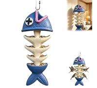 Novelty Fish Bone Hanging Bird Feeder, Unique 3D Printed Multi-Tier Wild Bird Feeder & Birdbath, Fish Skeleton Design Outdoor Hanging Feeders Tray, Novelty Garden Decor Gift for BirdLovers (1pcs)