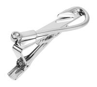 Novelty Fishing Hook Tie Clip for Anglers and Members Silver | Metal Copper Build, Smooth 3d Hook Motif, Easy Open Close, Keeps Ties Aligned