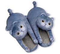 Novelty Fluffy Cat Slippers, Funny Cute Animal Warm Warmies Winter House Slippers Socks, Christmas Slippers Gifts for Womens Teenage Girls Cat Lovers