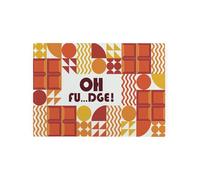 Novelty Food Pun Glass Worktop Saver - Small Smooth Kitchen Chopping Board with Non-Slip Feet 28.5cm x 20cm (11" x 8") - Fudge