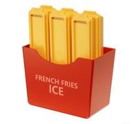 Novelty for French Fry Shaped Ice Trays 6 Pack with Lid - Stackable Freezer Moulds for Drinks Snacks - BPA Free PP PE Material for Home Bar Kitchen Use