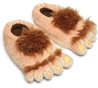 Novelty Fun Slippers, Family Sizes, Matching, Hairy Monster Comedy Feet, Plush, 3-11 Adult UK, Padded, Comfy, Hilarious Claws (Brown, UK Footwear Size System, Adult, Women, Numeric, Medium, 3)