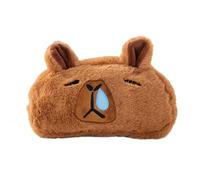 Novelty Funny Calm Down Soft Plush Brown Capybara Big Mouth Green Frog Soft Stuffed Surface Fluffy Clothes Zipper Pencil Box Pencil Case Pencil Storage Holder Pouch Pen Bag -Snival Capybara