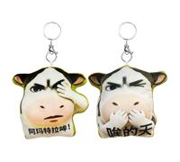 Novelty Funny Cattle Purse Charm - Stuffed Cow Keychain, Cute Plush Cattle Keyring | For Daughter Family Friends Men Women Girls Youth Teens Husband Son Soft Animal Bag Charm Backpack Hanging Accessor