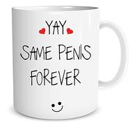 Novelty Funny Coffee Mugs Yay Same Penis Forever Wife Girlfriend Present Joke Mug Tea Cup Birthday Gift Rude Christmas Present WSDMUG1079