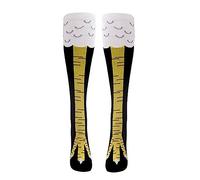 Novelty Funny Crazy Chicken Feet Socks, 19.6 Inch Chicken Leg Socks, Chicken Feet Socks, Crazy Chicken Socks for Women Men Knee-High Turkey Black,Yellow,red 50cm(Black)