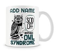 Novelty Funny Gift for Work Colleagues and Friends - Sod Off Irritable Owl Syndrome - Personalised Mug