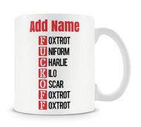Novelty Funny Gift Mug for Work Colleagues - Foxtrot Uniform Charlie Kilo Oscar Foxtrot Foxtrot (F*ck Off)