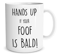 Novelty Funny Humour Coffee Mugs Hands Up Foof is Bald Wife Mug Girlfriend Gift Joke Best Friend Witty Banter Adult Humour Gift WSDMUG1121