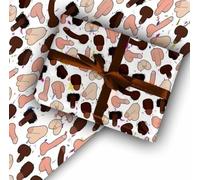 Novelty Funny rude Gift Wrapping Paper with Cartoon Pattern, White Background with Brown and Pink Design