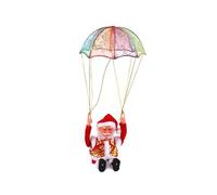 Novelty Funny Toy Ceiling Ornaments Music Parachute Santa Somersault Dance Christmas Decoration Interesting Pendant (A, 40X19CM)