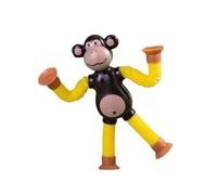 Novelty Funny Toy Stretchy Suction Cup Monkey - Versatile Shape Shifting Tube Glow In The Dark Stress Reliever Unique Decompression Gadget (Black, B)