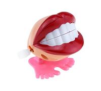 Novelty Funny Winding Spring-Powered Jumping Toy:Big-Mouth Thick-Lips Christmas Small Plaything for Holiday Party Favors & Decor