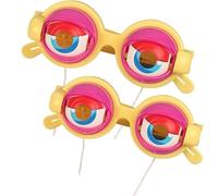 Novelty Funny Winking Eye Glasses, Manual Blink Action, Lightweight Novelty Winking Glasses & Novelty BlinkingGlasses With Braided Nylon Pull Rope, Fun Toys for Performances and Photos (D, 2PC)