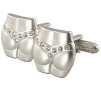 Novelty G String Knickers Underwear Cuff Link & Gift Box In Polished Stainless Steel By Onyx Art - CK179