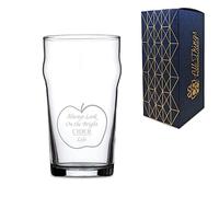 Novelty Gift Engraved Nonic Pint Cider Glass | Always Look On The Bright Cider Life