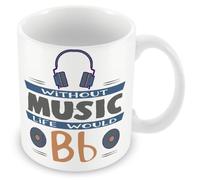 Novelty Gift for Musicians - Without Music Life Would Be Flat