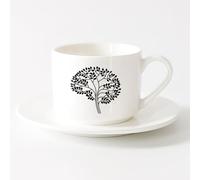 Novelty Gift Mug Brain Leaves Lab School Science Class Classroom （6oz/175ml） Ceramic Coffee Mug for Cappuccino Tea, Milk,，Sets Tea Cup with Saucers (White)