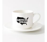 Novelty Gift Mug Map United States American Dream Coolest You （6oz/175ml） Stylish & Durable - Microwave & Dishwasher Safe，Sets Tea Cup with Saucers (White)