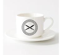 Novelty Gift Mug Spartan Ancient Warrior Sword Shield Military （6oz/175ml） Great for Home, Office, Cafes, Gift Ideas，Sets Tea Cup with Saucers (White)