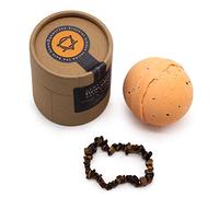 Novelty Gift of a Mandarin and Orange Bath Bomb with Tiger Eye Gem Bracelet Inside