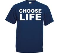 Novelty Gifts Choose Life Navy Blue T-Shirt & White Text Retro 80s 1980s Party Fancy Dress SS6 Wham