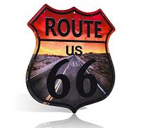 不适用 Novelty Gifts Route 66 Highway Vintage Retro Wall Décor Shield Metal Plaque Sign