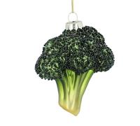 Novelty Glass Broccoli Bauble, Retro Fun Vegetable Food Bauble, Hanging Christmas Tree Decoration, Fun Green Bauble, Xmas Gift Stocking Filler