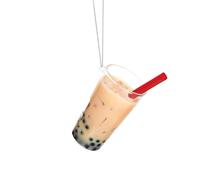 Novelty Glass Bubble Tea Bauble, Retro Fun Drinks Bauble, Hanging Christmas Tree Decoration, Xmas Tea Lovers Gift, Mini Glass Drink Ornament for Xmas Trees, Stocking Filler
